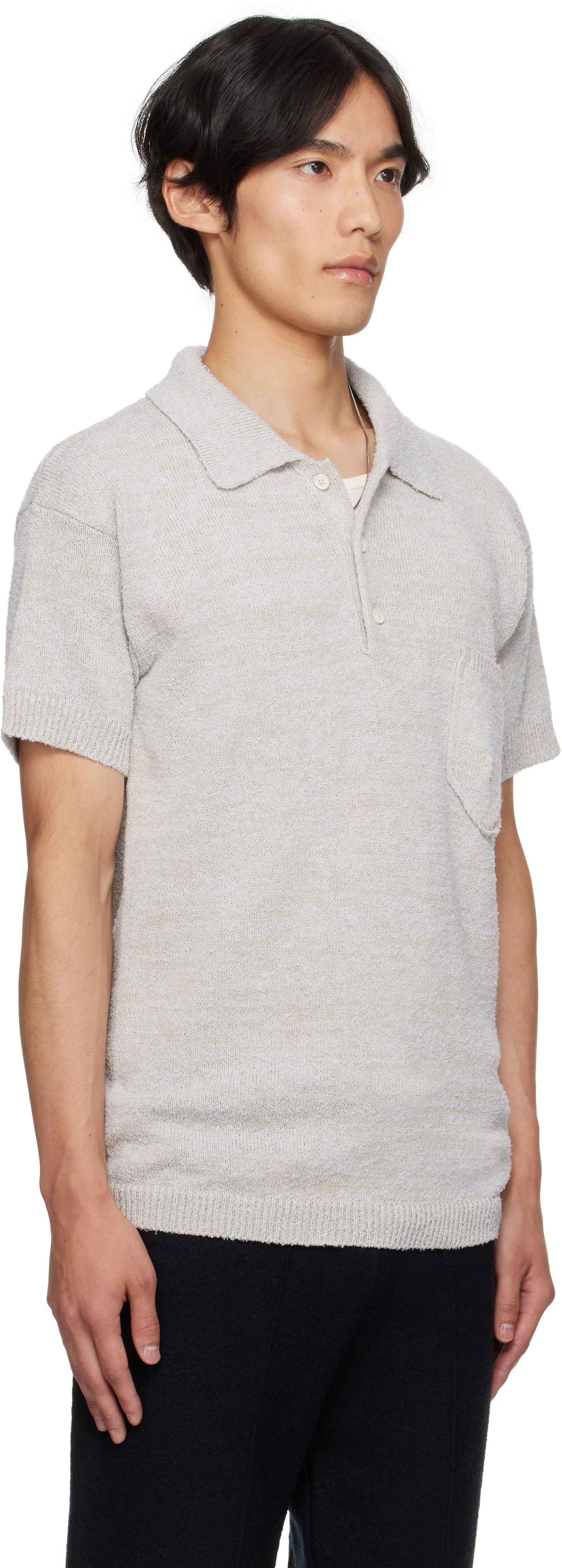Polotröja Maison Margiela Maison Margiela Patch Pocket Knit Polo Beige | S50GL0062 M13152, 1