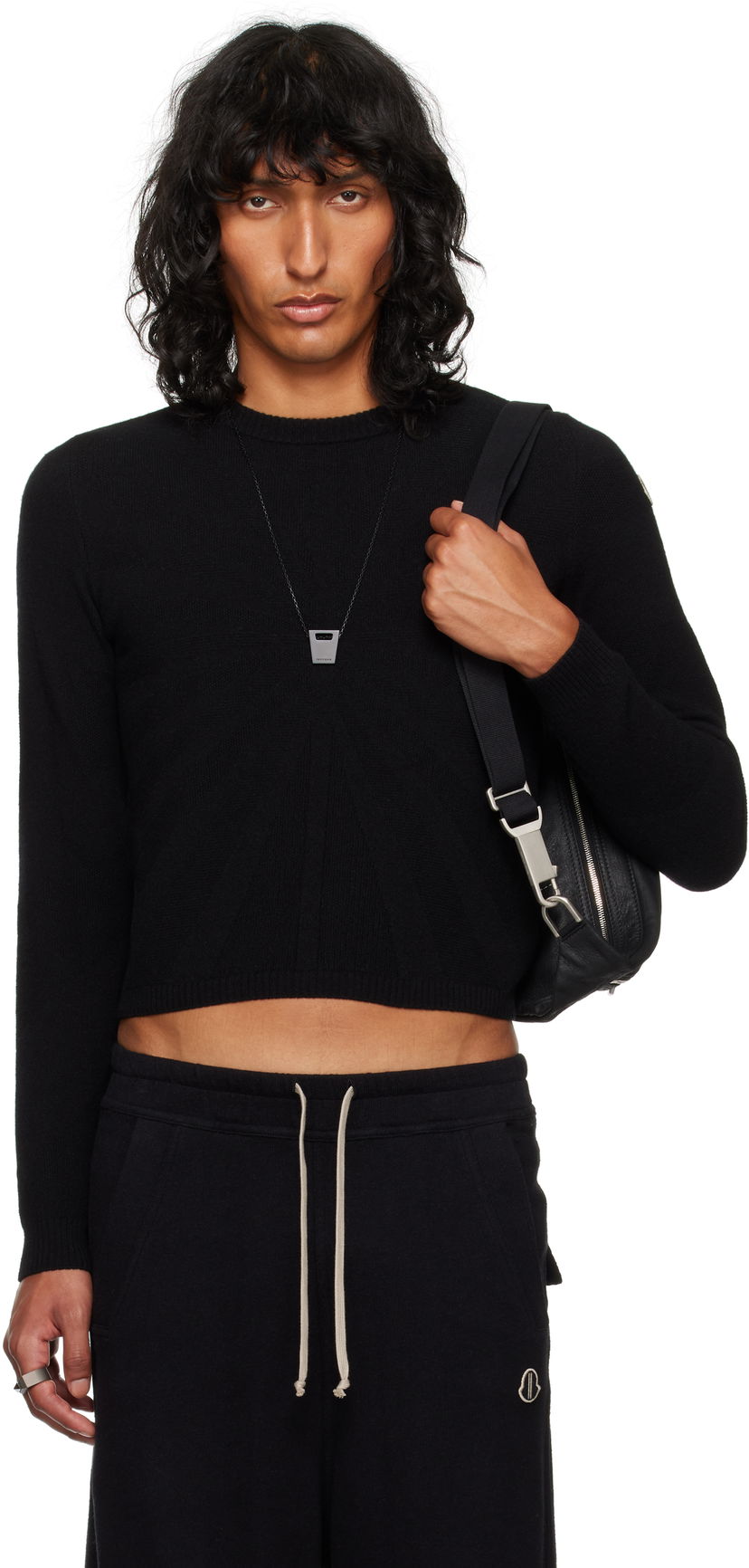 Sweater Rick Owens Round Neck Sweater Svart | MU02D9C01 M4281