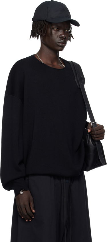 Sweater Fear of God Fear of God ESSENTIALS Long Sleeve Crewneck Sweater Svart | 192SP256490F, 1