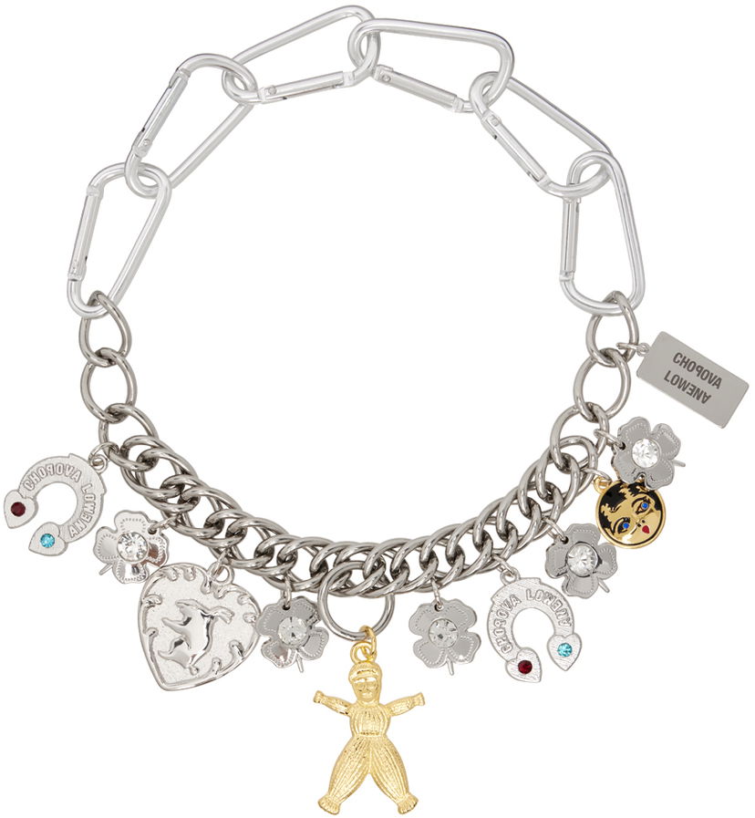 Halsband Chopova Lowena Silver Classic Charm Chain Necklace Metallisk | 6518