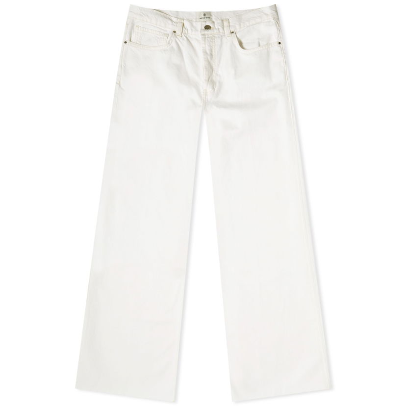 Jeans Anine Bing Hugh Ivory Wide Leg Jeans Vit | A-06-7135-170