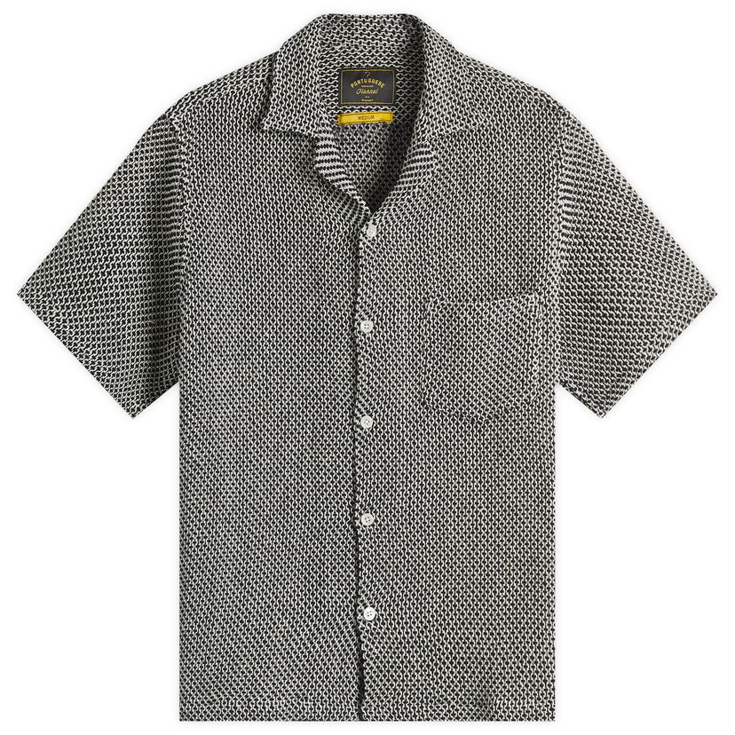 Skjorta Portuguese Flannel Portuguese Flannel Agora Knit Vacation Shirt Svart | SS25-004-BLK