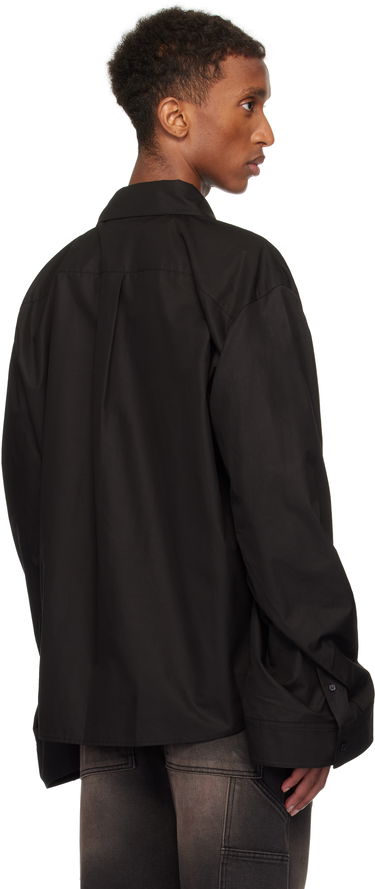 Skjorta We11done We11done Twisted Sleeve Shirt Svart | WD-SH3-24-110-U-BK, 2