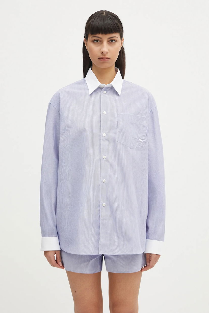 Skjorta Sporty & Rich Sporty & Rich Src Oversized Relaxed Shirt Blå | SI019606302ST02