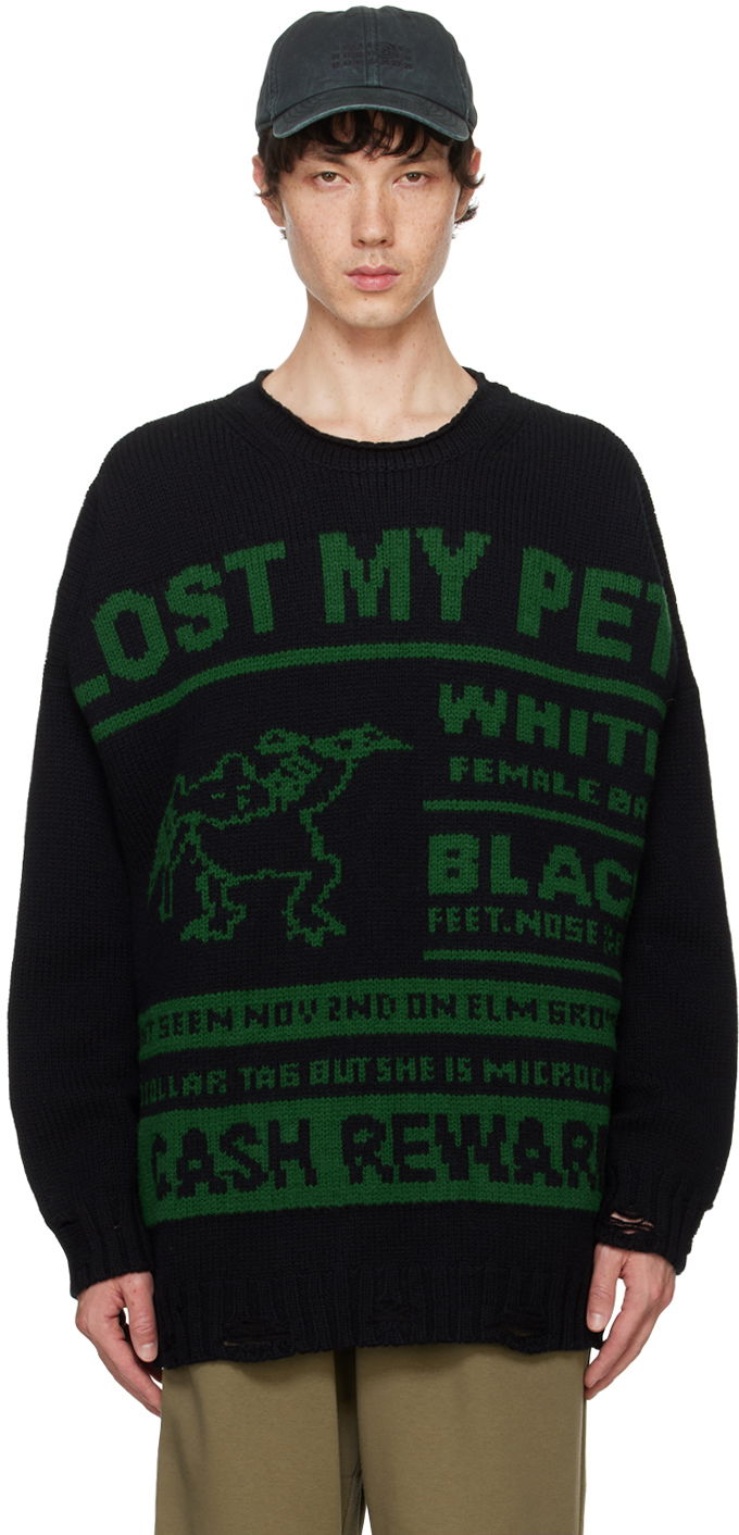 Sweater Maison Margiela MM6 Black 'Lost My Pet' Sweater Svart | SH2HL0017 M13075