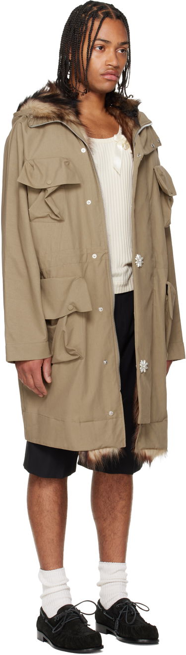 Parkas Simone Rocha Simone Rocha Multi Pocket Faux Fur Lined Parka Coat Beige | 2078B 1267, 1