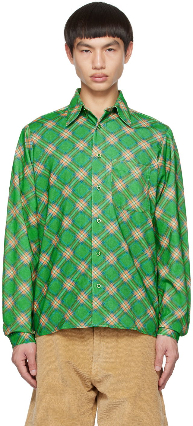 Skjorta ERL Plaid Button-Up Shirt Grön | ERL06B007