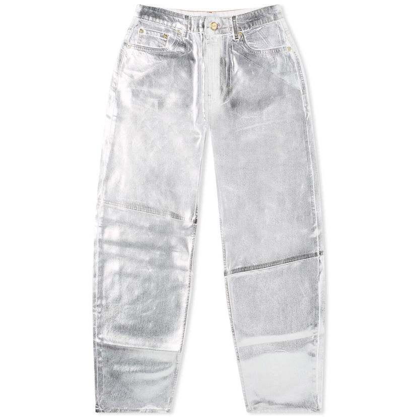 Byxor GANNI Foil Denim Trousers Grå | J1411-151