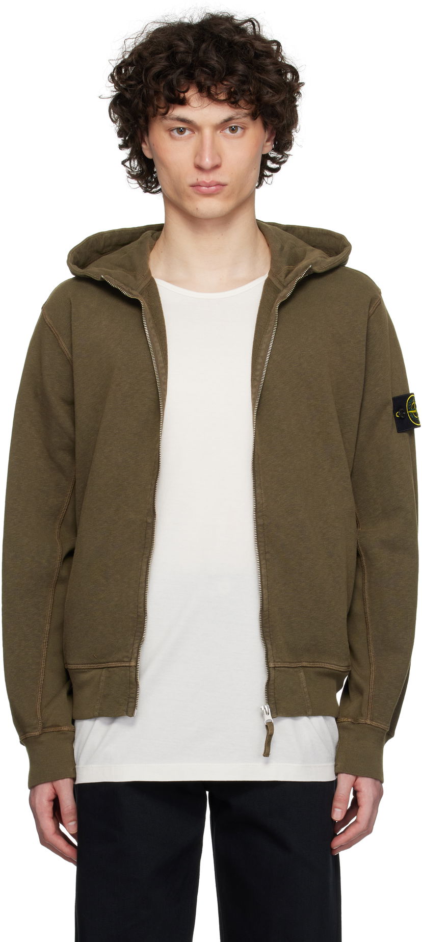 Sweatshirt Stone Island Stone Island Malfilé Fleece Hoodie Grön | K1S15 6100021 S0060