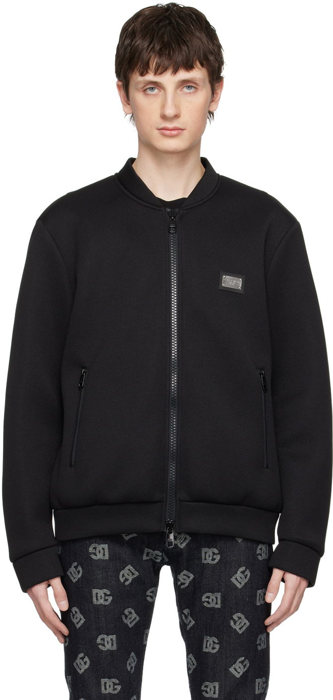 Bomberjacka Dolce & Gabbana Black Plaque Bomber Jacket Svart | G9ABDTGF786, 0