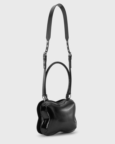 Handväska GANNI Butterfly Top Handle With Strap Patent Svart | A6288-099, 1