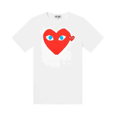 T-shirt Comme des Garçons PLAY Double Heart Logo T-Shirt Vit | P1T085, 0