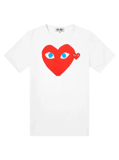 T-shirt Comme des Garçons PLAY Double Heart Logo T-Shirt Vit | P1T085