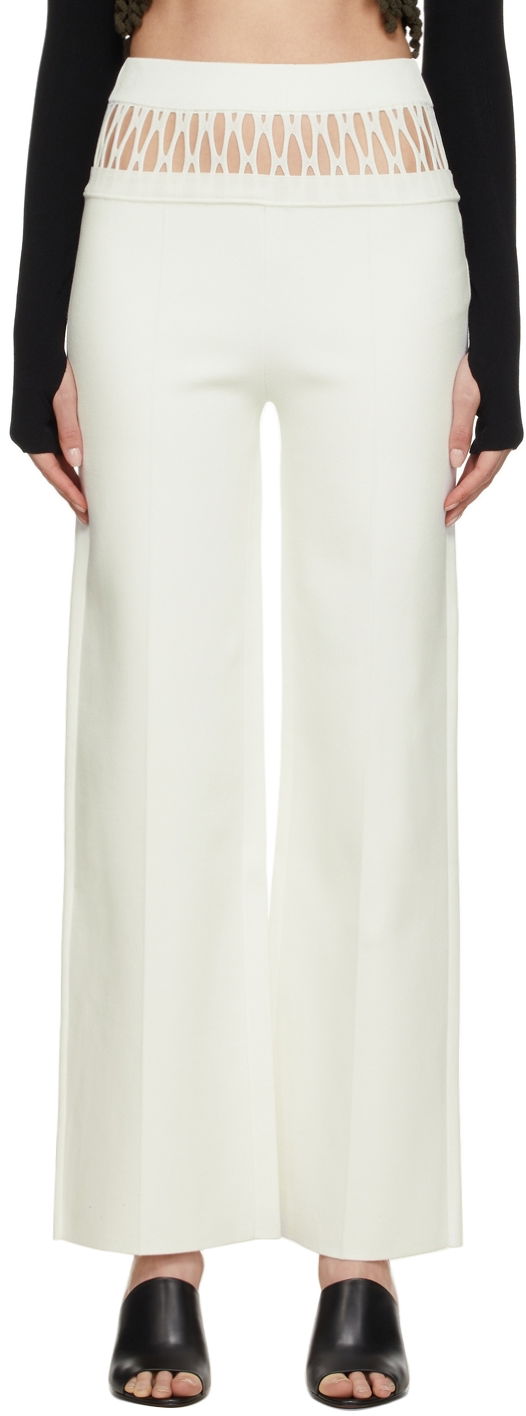 Byxor Dion Lee Dion Lee Fishnet Tailored Trousers Vit | C7059S22