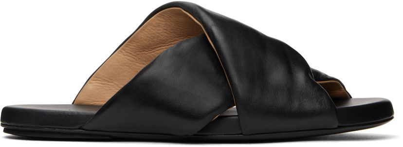 Sneakers och skor Marsèll Marsèll Spanciata Twist Leather Slides Svart | M4468P010666