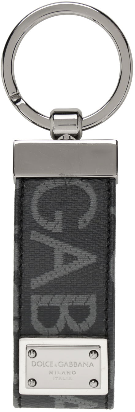 Nyckelringar Dolce & Gabbana Black Jacquard Keychain Svart | BP1371AJ705