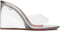 Amina Muaddi Lupita Glass Wedge Sandals