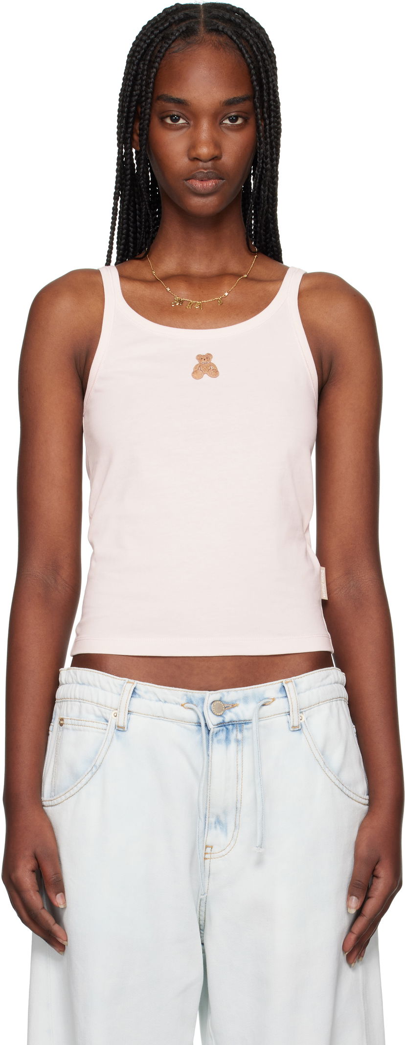 Linne Palm Angels Palm Angels Bear in Mind Tank Top Rosa | PWAD076S25JER0013C60
