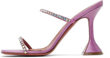 Skovård Amina Muaddi Amina Muaddi Gilda Crystal-Embellished Heeled Sandals Purpur | GILDA SLIPPER CL GLITTER, 2