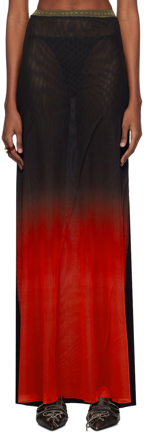 Kjol Ottolinger Ottolinger Semi-Sheer Maxi Skirt Röd | 103202
