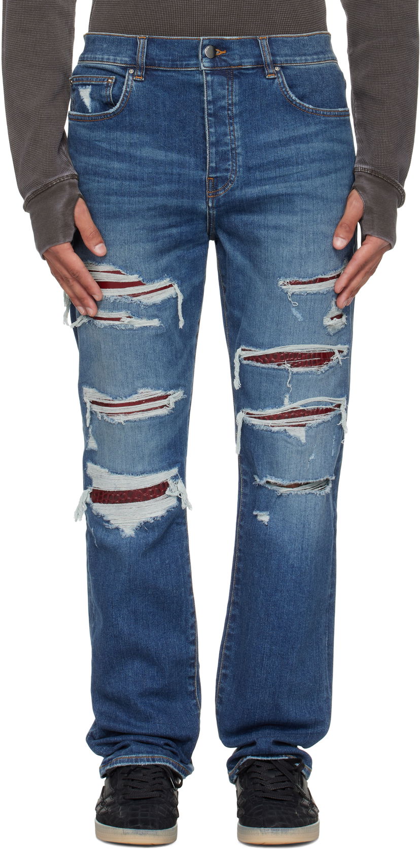 Jeans AMIRI AMIRI Croc Slim Thrasher Jeans Blå | AMDNSM1023