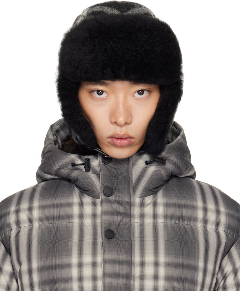 Hatt Burberry Burberry Check Wool Trapper Hat Grå | 8114830