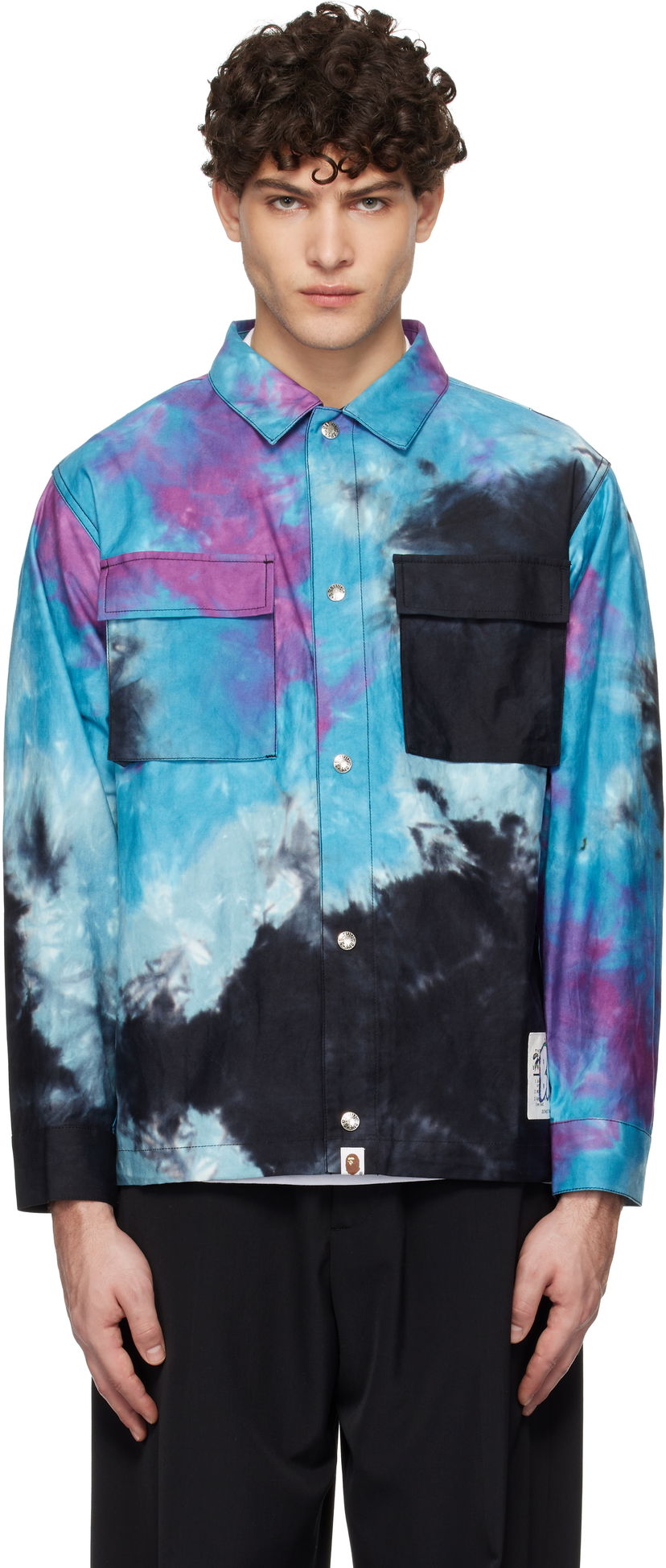 Skjorta BAPE Tie Dye Relaxed Fit Shirt Blå | 001SHK801005M