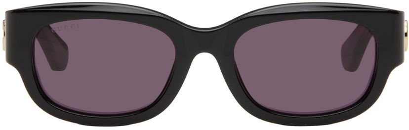 Solglasögon Gucci Black & Red Specialized Fit Oval Sunglasses Svart | GG1667SK-003