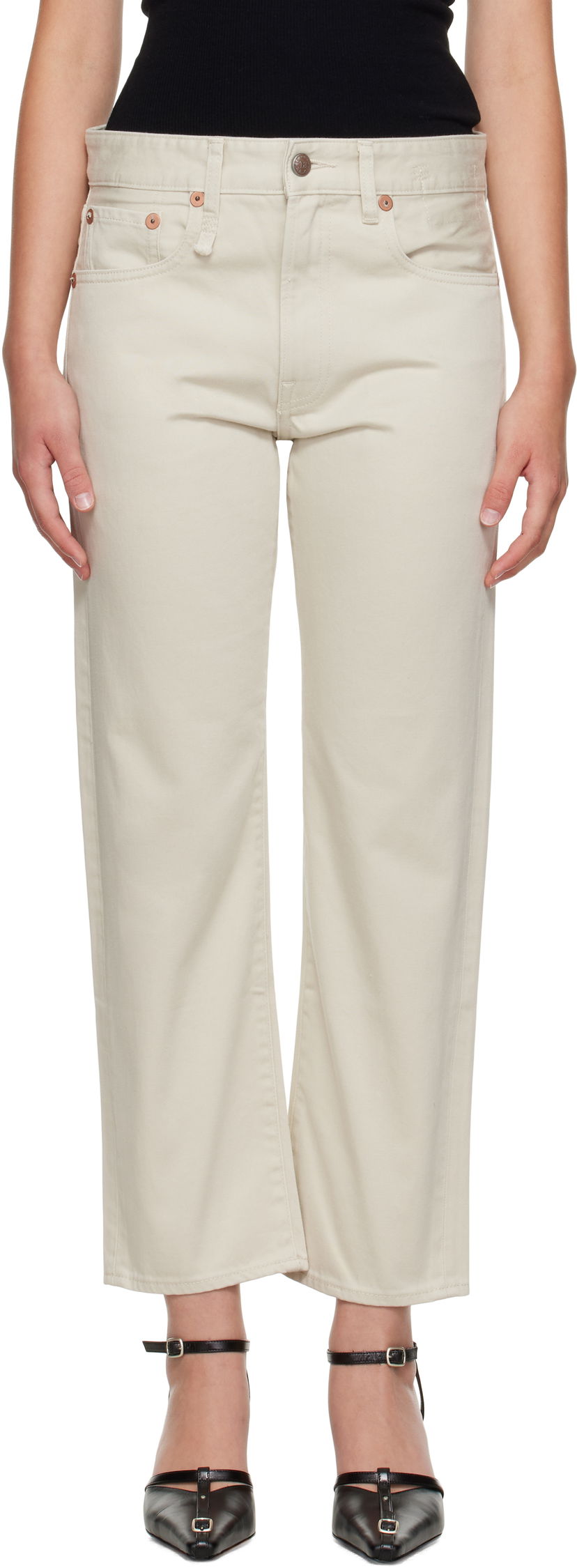 Jeans R13 R13 Romeo Straight-Leg Jeans Beige | R13WD103-D338A