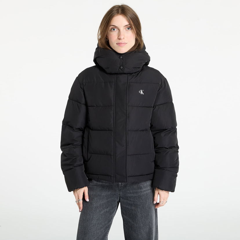 Pufferjacka CALVIN KLEIN Calvin Klein Jeans Matte Monologo Short Puffer Jacket Svart | LV047D513G UB1