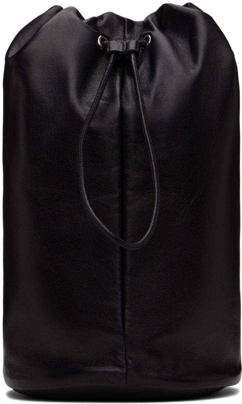 Tygpåse The Row Leather Drawstring Pouch Svart | W1336-L100