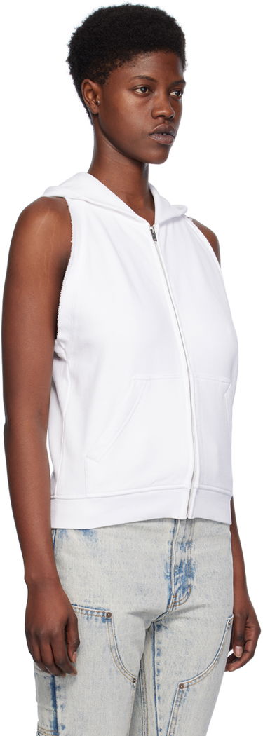 Sweatshirt We11done Sleeveless Zip Hoodie Vit | WD-TJ0-24-756-W-WH, 1
