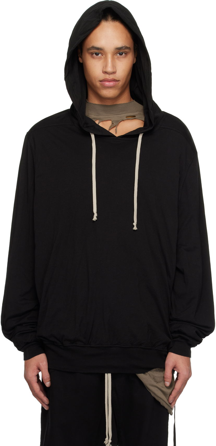 Sweatshirt Rick Owens Rick Owens DRKSHDW Hollywood Oversized Hoodie Svart | DU01E3262 BHDB