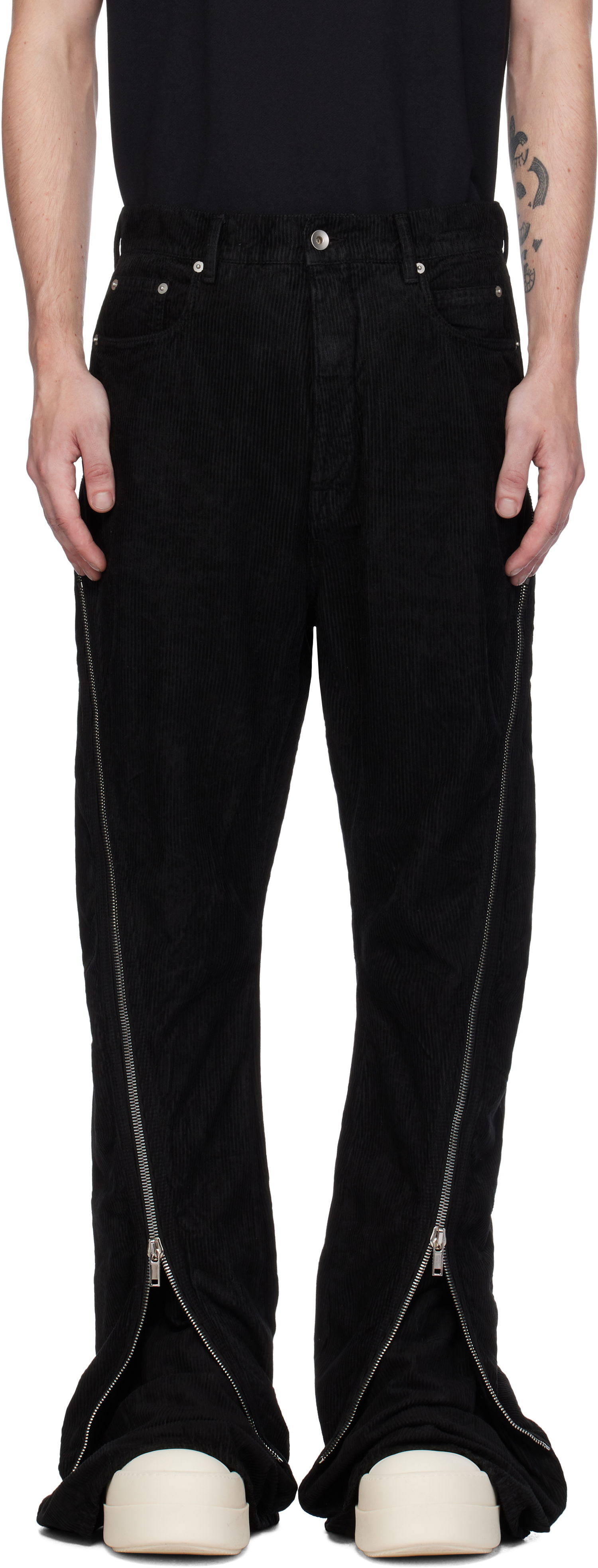 Byxor Rick Owens Bolan Banana Trousers Svart | DU02D2363 MCF, 0