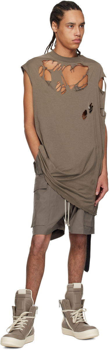 Linne Rick Owens Rick Owens DRKSHDW Hollywood Tarp Sleeveless T-Shirt Brun | DU01E3158 BHDSD, 3