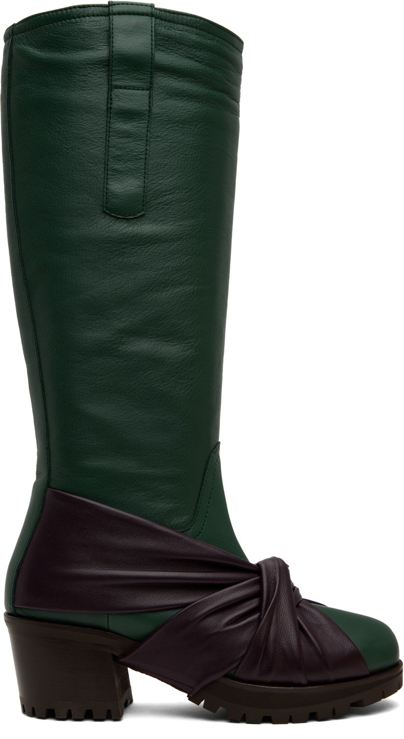 Sneakers och skor KIKO KOSTADINOV Kiko Kostadinov Knotted Riding Boots Grön | KKWAW24FT03-155