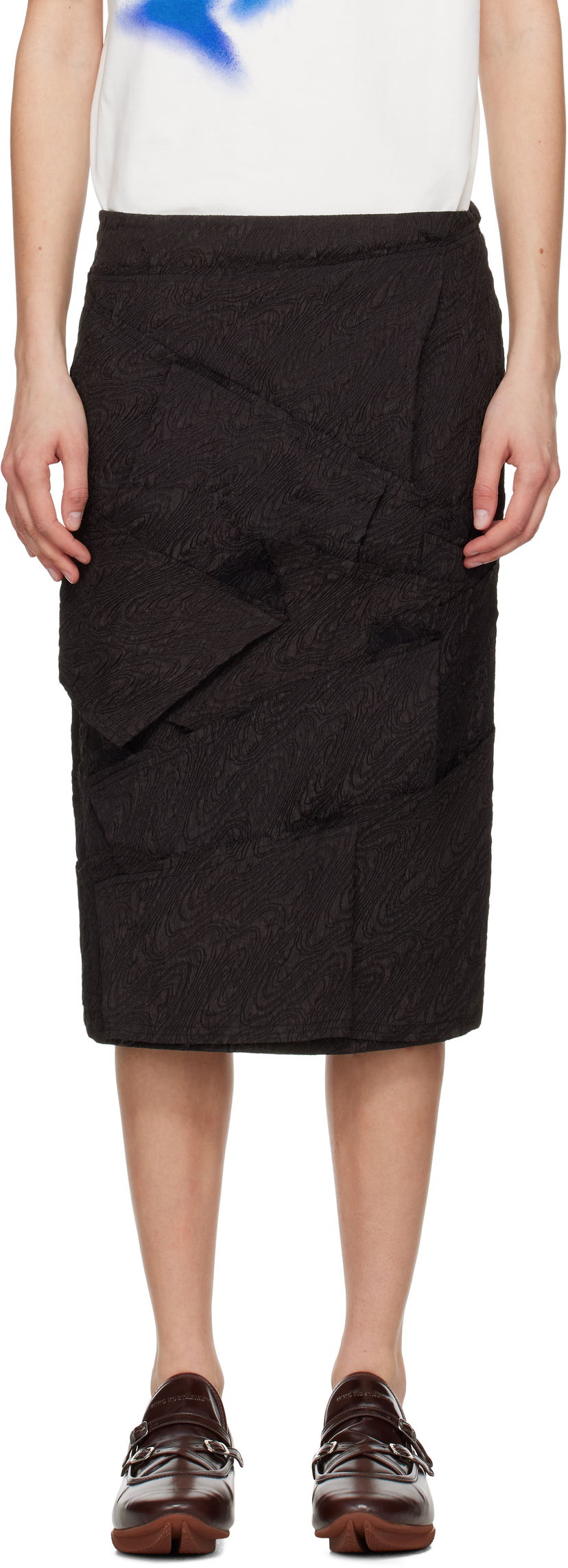 Kjol ADER ERROR ADER error Raw Edge Midi Skirt Svart | BO01SSSK0203BK