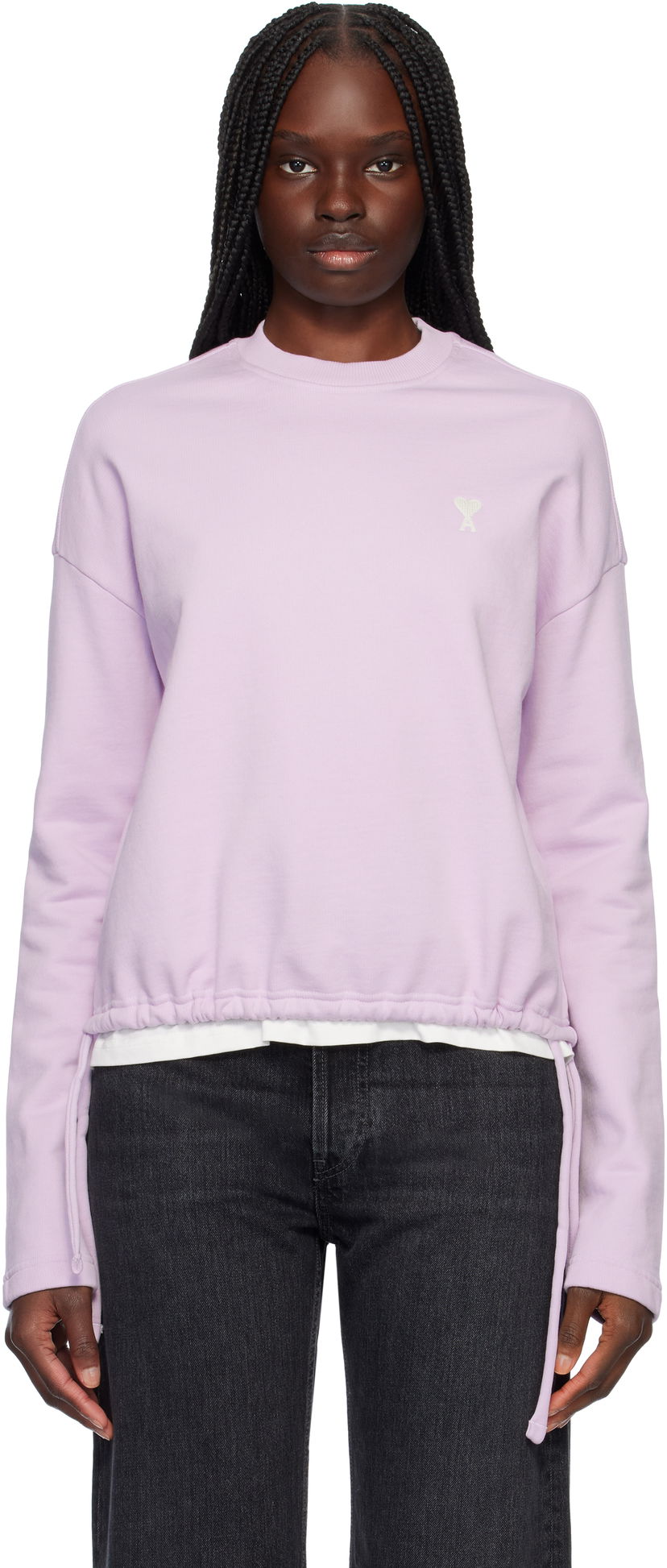 Sweater AMI AMI Paris Cotton De Coeur Drawstring Sweatshirt Purpur | FSW060.730
