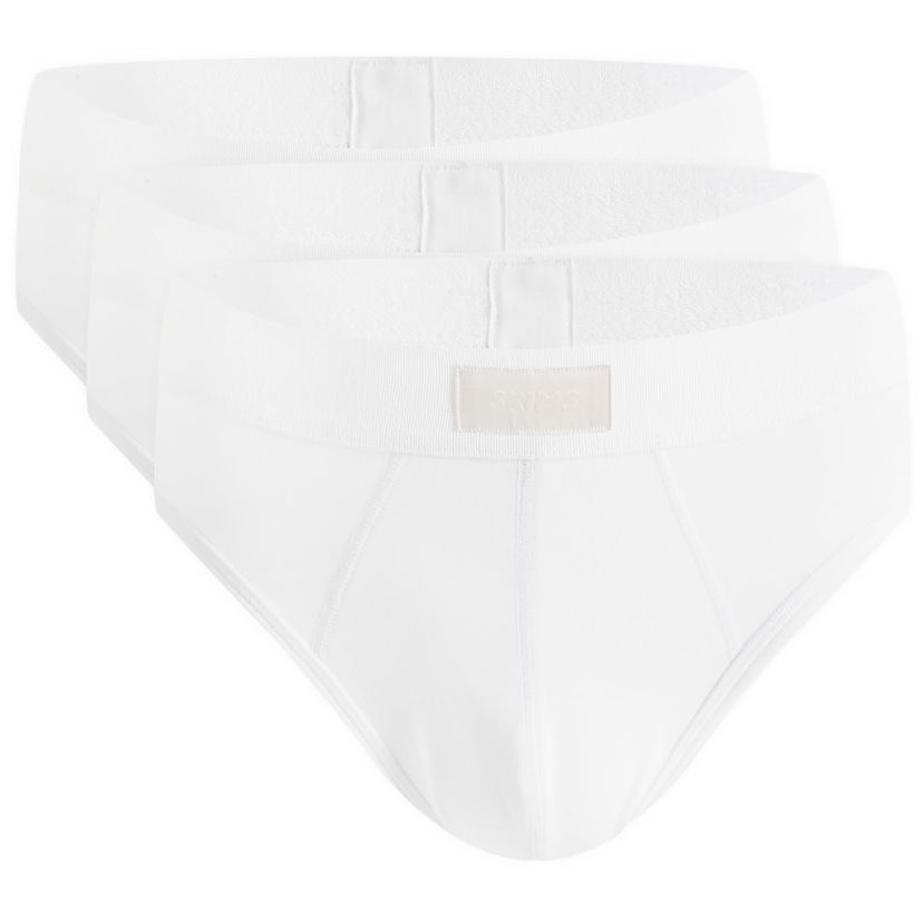 Trosor SKIMS 3-Pack Cotton Briefs Vit | BO-BRF-5633M-CH