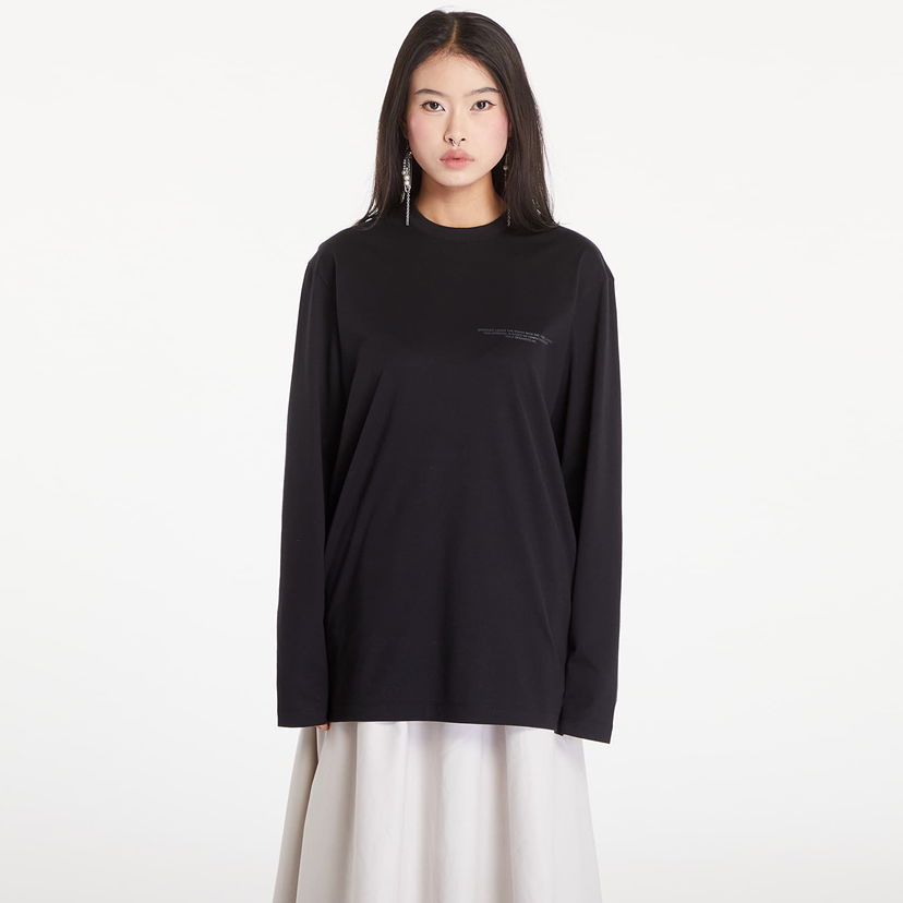 T-shirt Y-3 Logo Long Sleeve Tee UNISEX Black Svart | JE9280