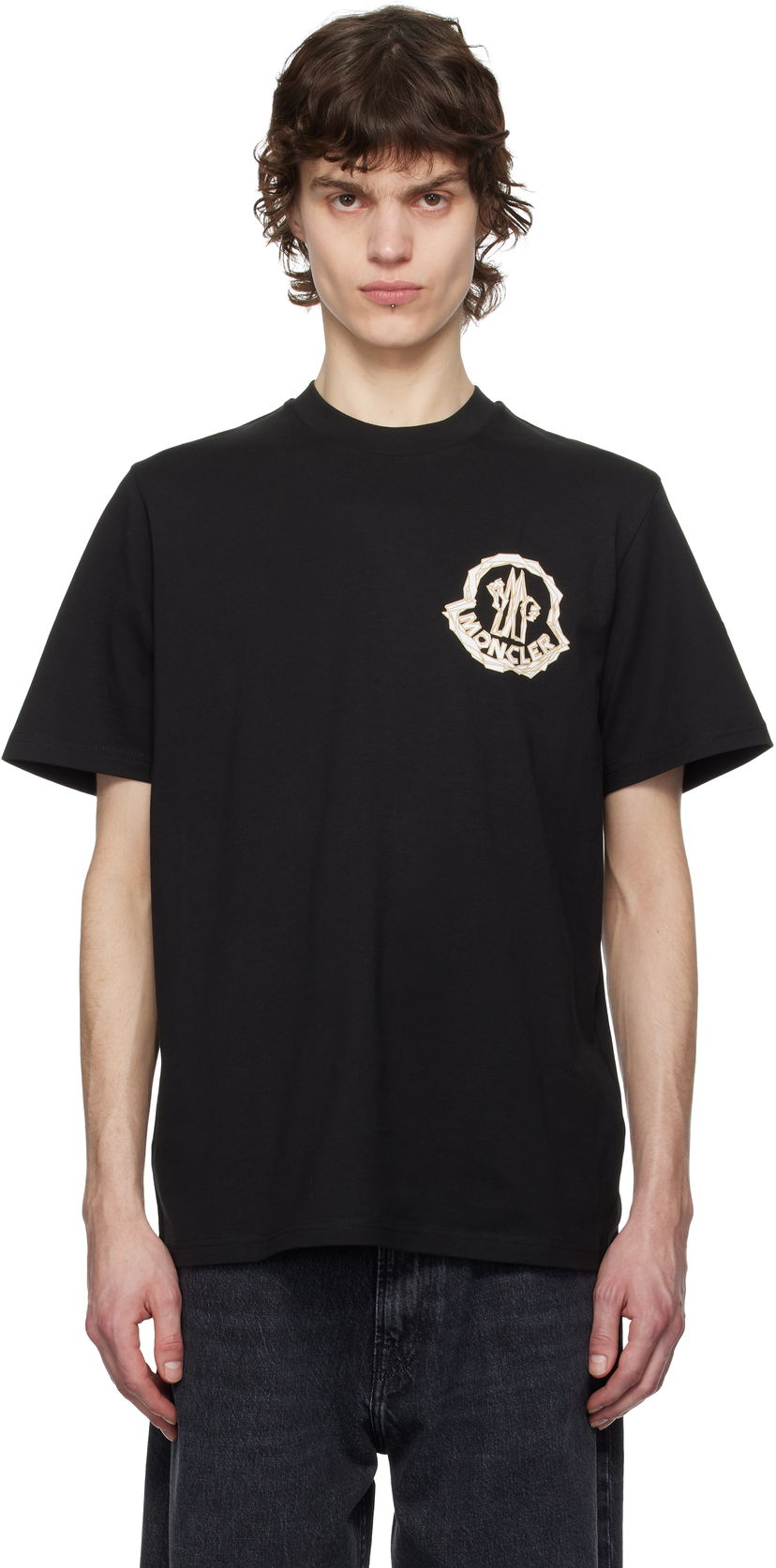 T-shirt Moncler Moncler Archivo Creativo T-Shirt Svart | K10918C0005289AJS