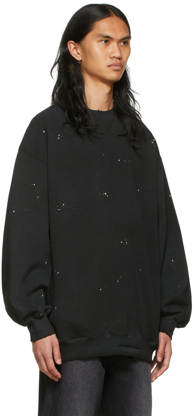 Sweatshirt We11done We11done Paint Splatter Sweatshirt Svart | WD-TS1-22-620-U-BK, 1
