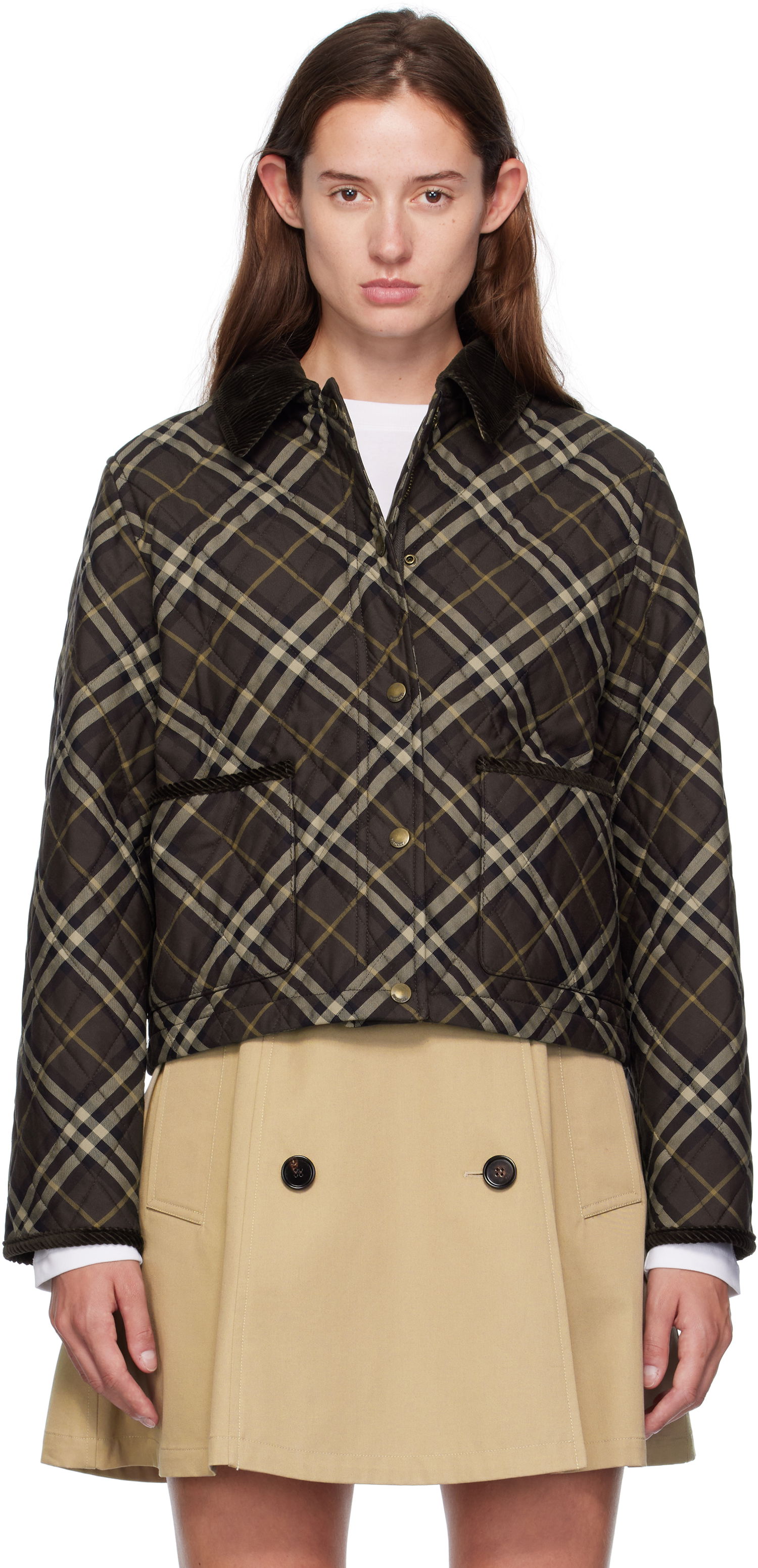 Jacka Burberry Burberry Oldham Plaid Quilted Jacket Brun | 8115975, 0