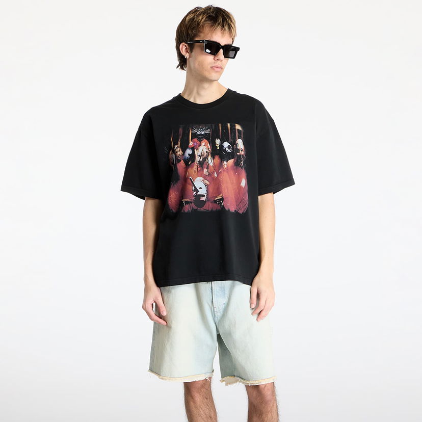 T-shirt Pleasures PLEASURES x Slipknot Self Titled Heavyweight T-Shirt Svart | P25SK006 BLACK