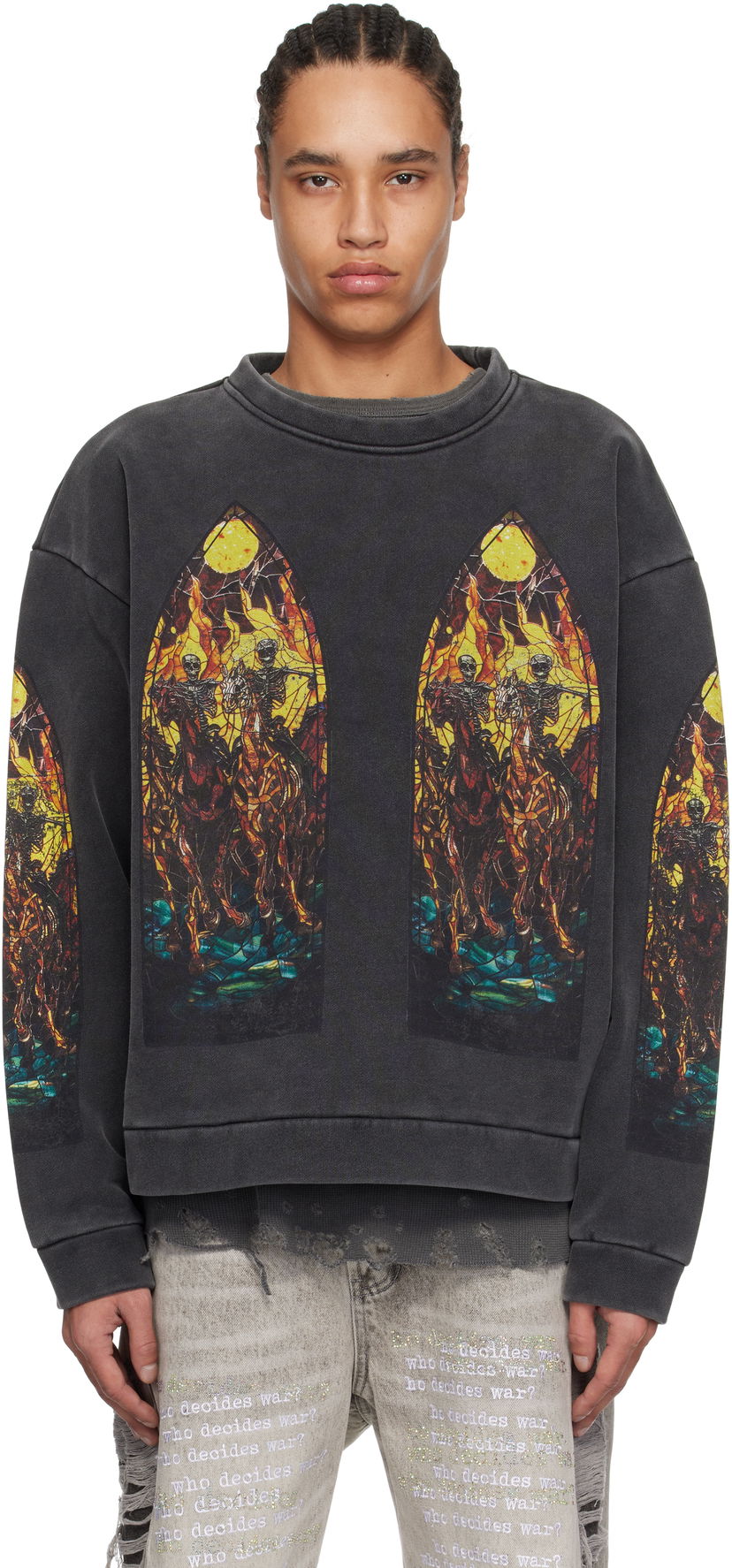 Sweater Who Decides War Who Decides War Anvil Crewneck Sweater Svart | 1110010030SS25