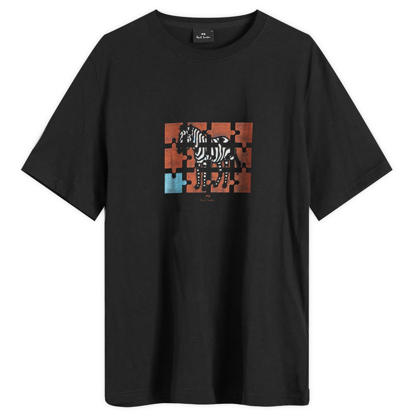 T-shirt Paul Smith Paul Smith Men's Jigsaw Zebra Graphic Tee, Size Large Svart | M2R-011R-PP5079-79