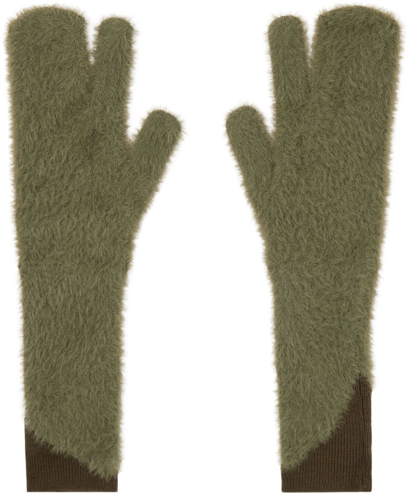 Handskar Maison Margiela Furry Worn Out Mitts Grön | S62TS0062 M13073