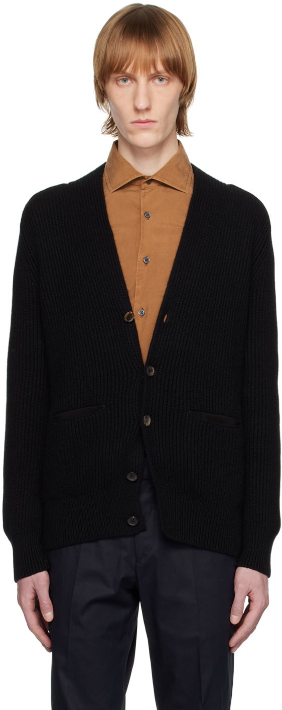 Sweater ZEGNA ZEGNA Button-Down Knit Cardigan Svart | UBF72A5-155