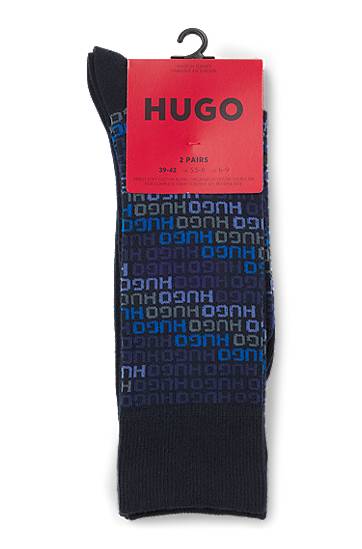 Strumpor BOSS Two-pack regular-length socks with logo details Mörkblå | 50546706, 1