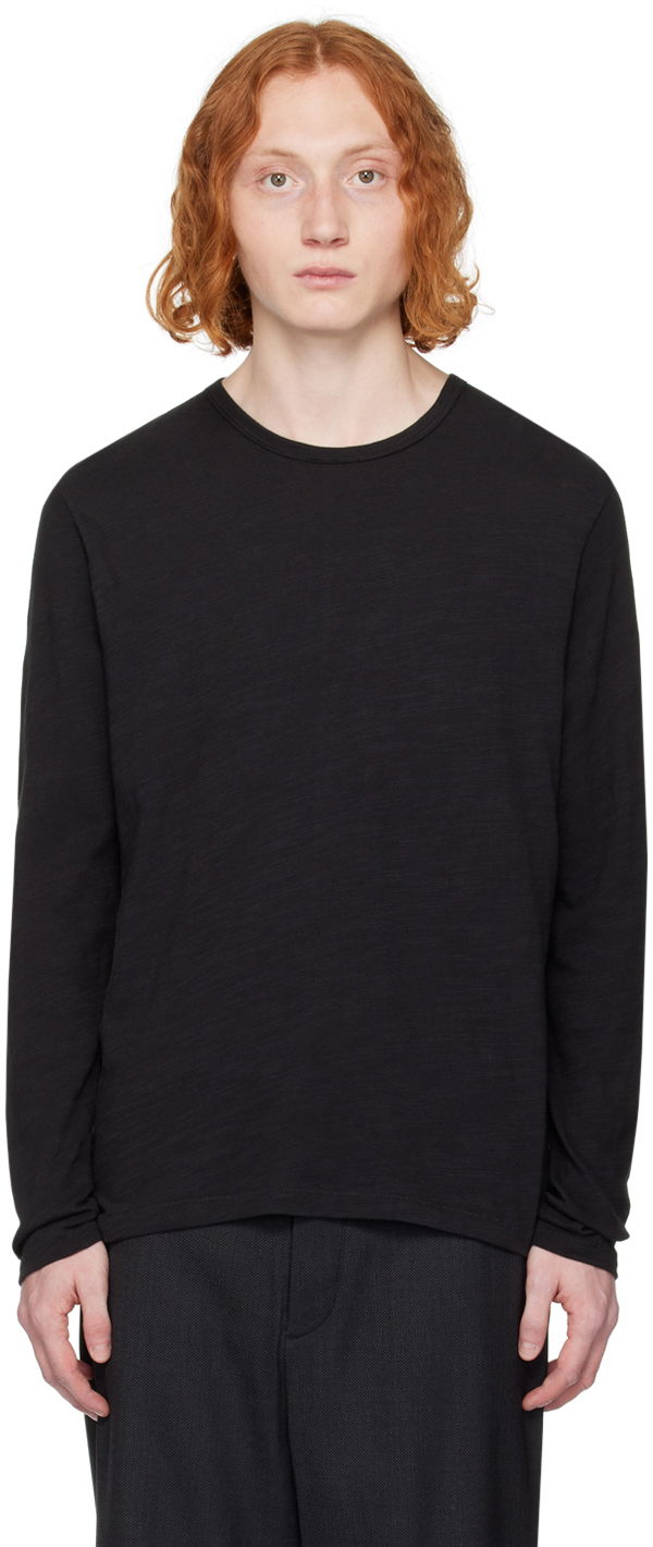 T-shirt rag & bone Rag & Bone Classic Flame Long Sleeve T-Shirt Svart | MBC20PT176JT75